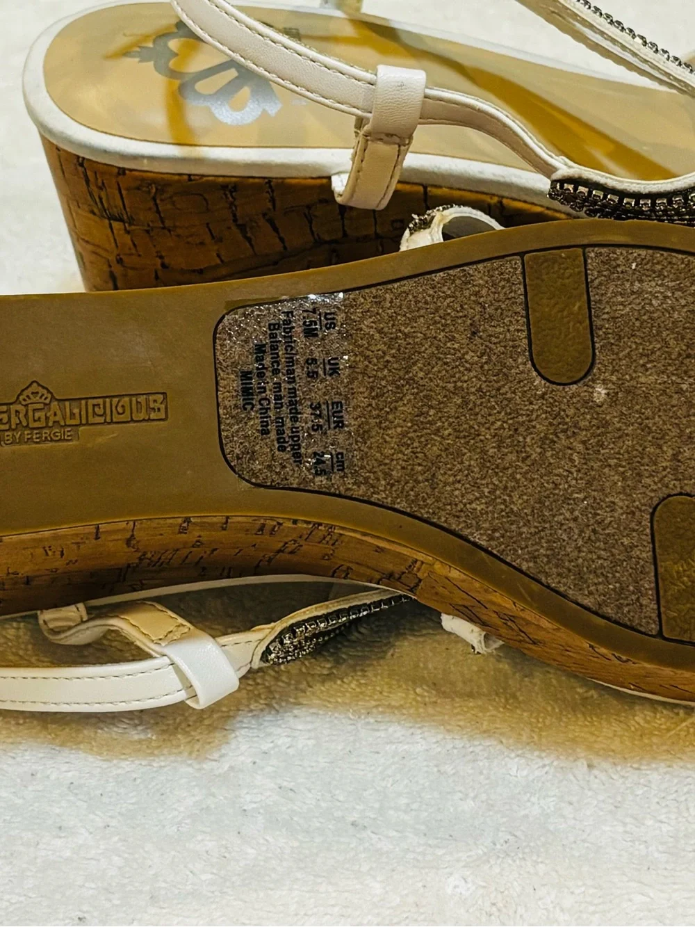 Brand New Wedges By Fergalisious - Size 7.5 M - Wedge Height 3 Inches - box 6